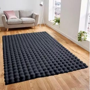 بديل سجاد فرو بابلز فاخره ناعمه وهظهر من حبيبات الدوتس المانع للانزلاق (اسود, 200×300سم تقريبأ)